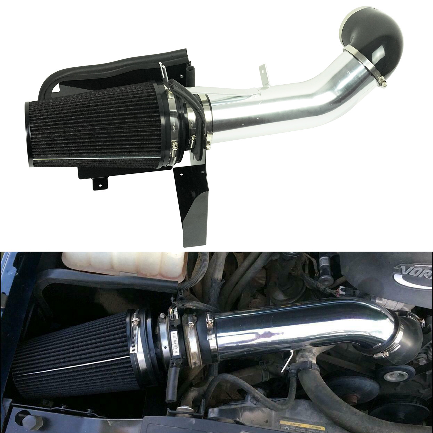 Car Air Intake Kit Modified Intake Aluminum Pipe for Gmc Chevrolet V8 1999-2006