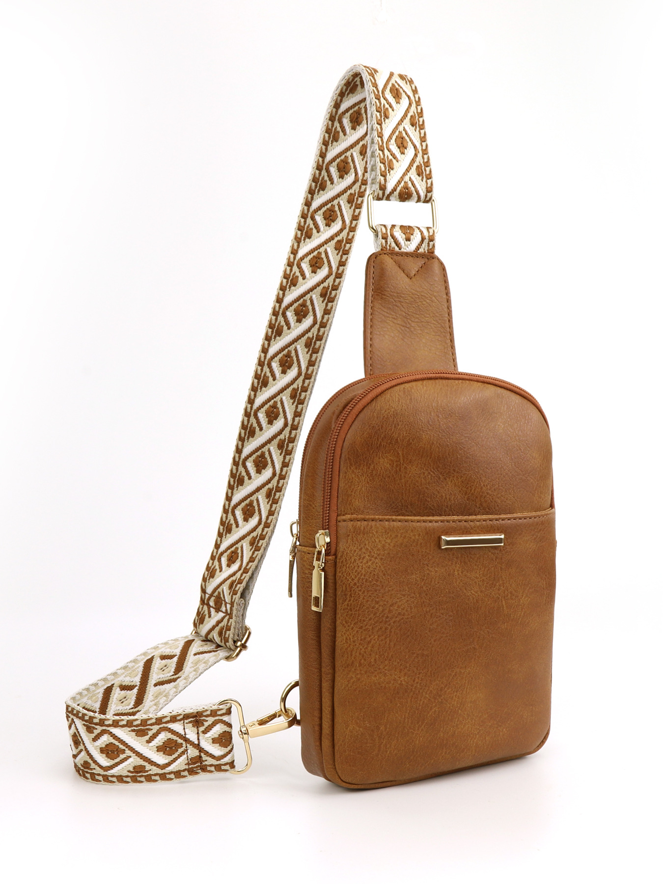 259g Weight Polyester Lining Material Zipper Closure Type Sling Strap Strap Type Fanny Pack Bags Type Daily Occasion Pu Leather Material Color Block Pattern All Seasons Season Unisex Gender Vintage Style Style Oval Shape Unisex Vintage Style Color Block Pu Leather Waist Bags 32