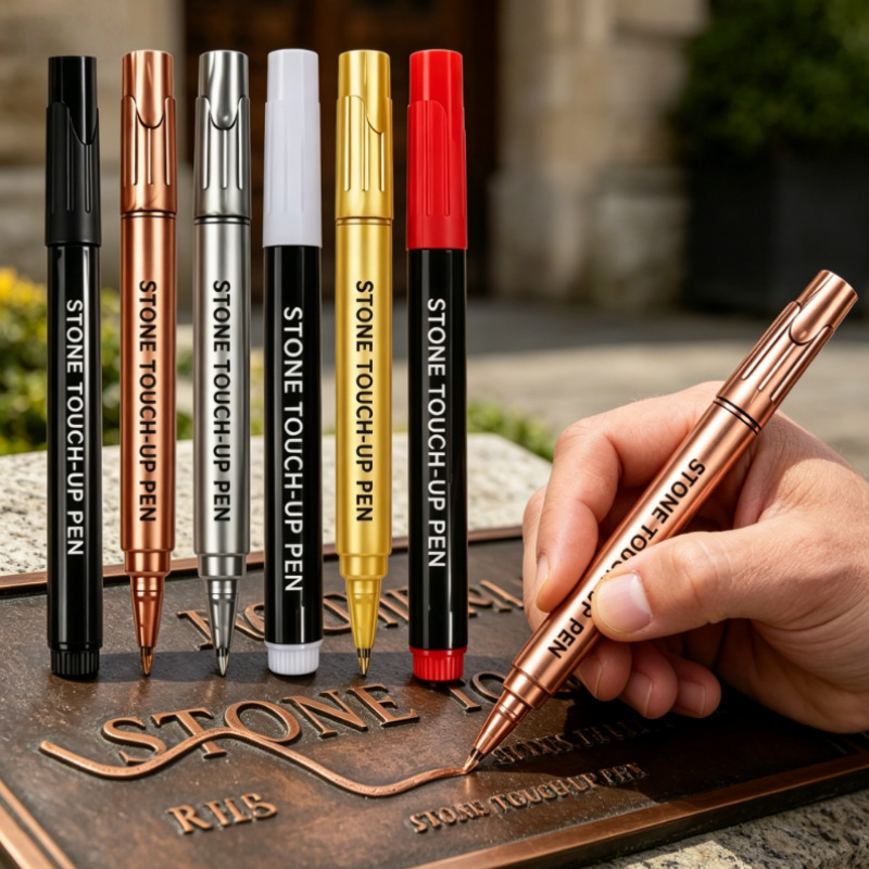Cross-Border Hot-Selling Tombstone Paint Repair Pen Golden Tombstone Marker Pen Tombstone Inscription Restoration Pen