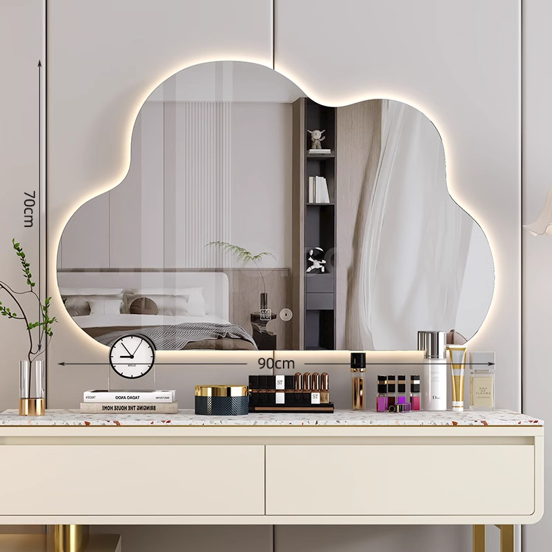 Espejo de maquillaje de nube 2025 nuevo espejo tocador dormitorio escritorio pared colgante led inteligente espejo de tocador con luz