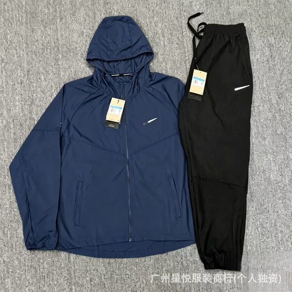 Brand Wholesale Sports Jacket Men's Spring and Autumn Quick-Drying Running Hooded Loose Top Cycling Training Windproof Jacket Men