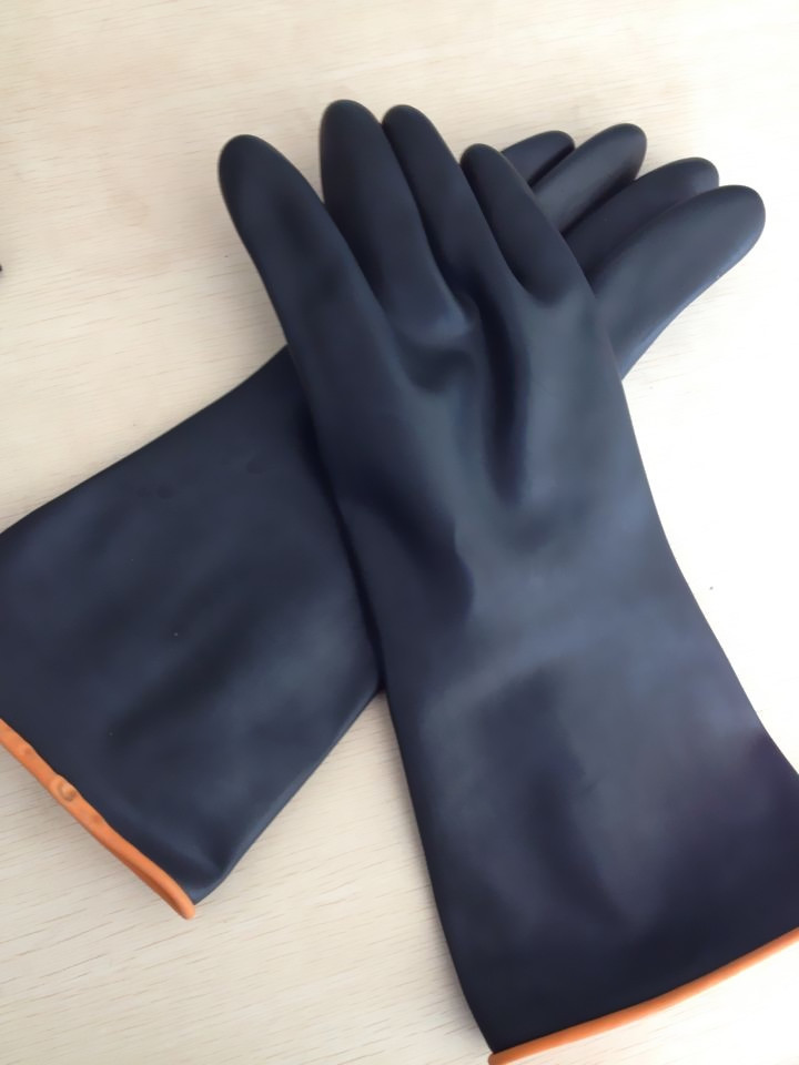 Negro industrial carne tendón guantes de látex Protección Laboral hogar industrial cocina Limpieza de goma engrosada impermeable durable