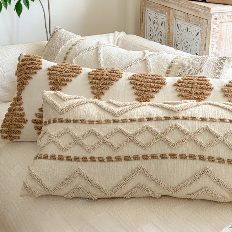 Nórdico inswind almohada simple versátil sala de estar sofá cojín dormitorio ventana flotante cabeza de cama respaldo cojín almohada cubierta