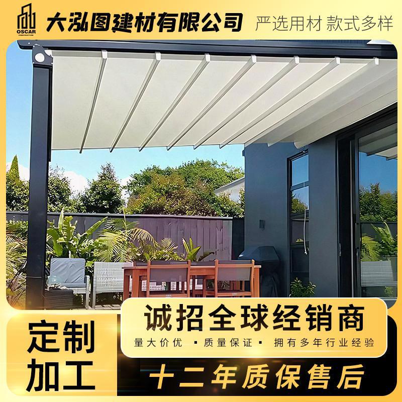 Automatic Retractable Canopy, Car Awning, Sunshade Garage, Aluminum Alloy Folding Canopy, Sunshade Curtain, Terrace, No Assembly Required