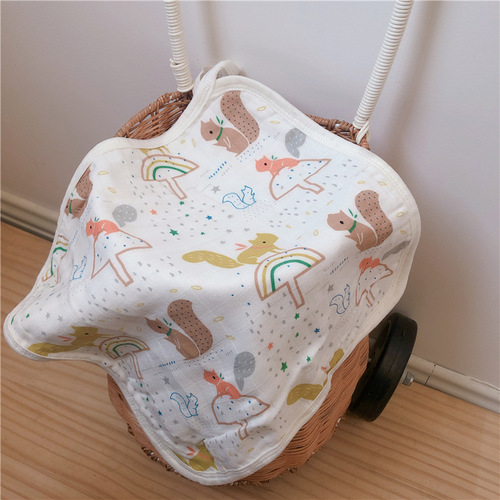 Six-layer gauze bamboo cotton baby towel, bath towel, baby saliva towel, face towel, handkerchief