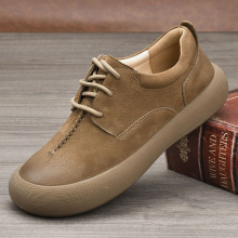 头层牛皮春秋新品爆款皮面男鞋休闲软面低帮舒适透气百搭男士跨境