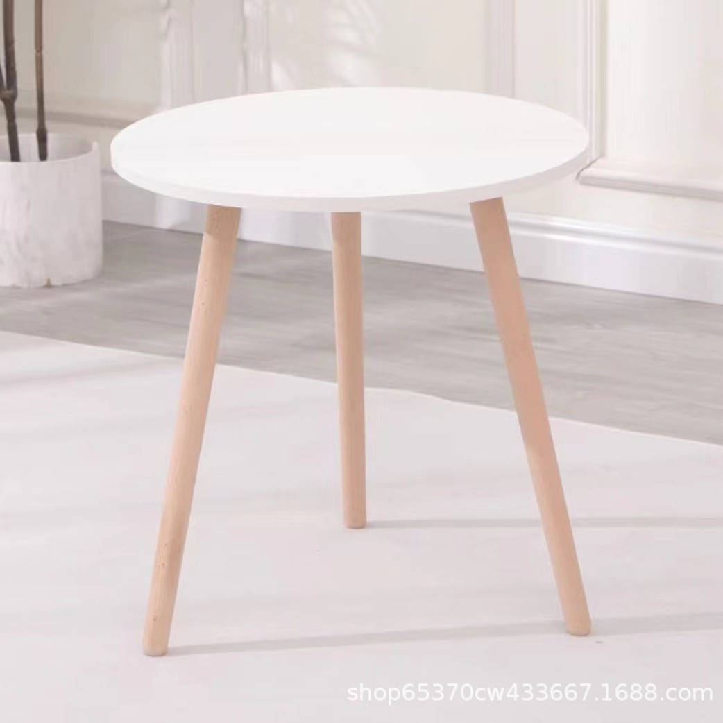커피 테이블 싱글 레이어 단단한 나무 다리 흰색 60cm