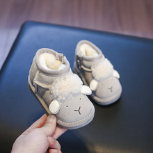 嬰兒棉鞋女寶寶雪地靴真皮冬季軟底0一2歲男童幼兒學步鞋加絨冬款