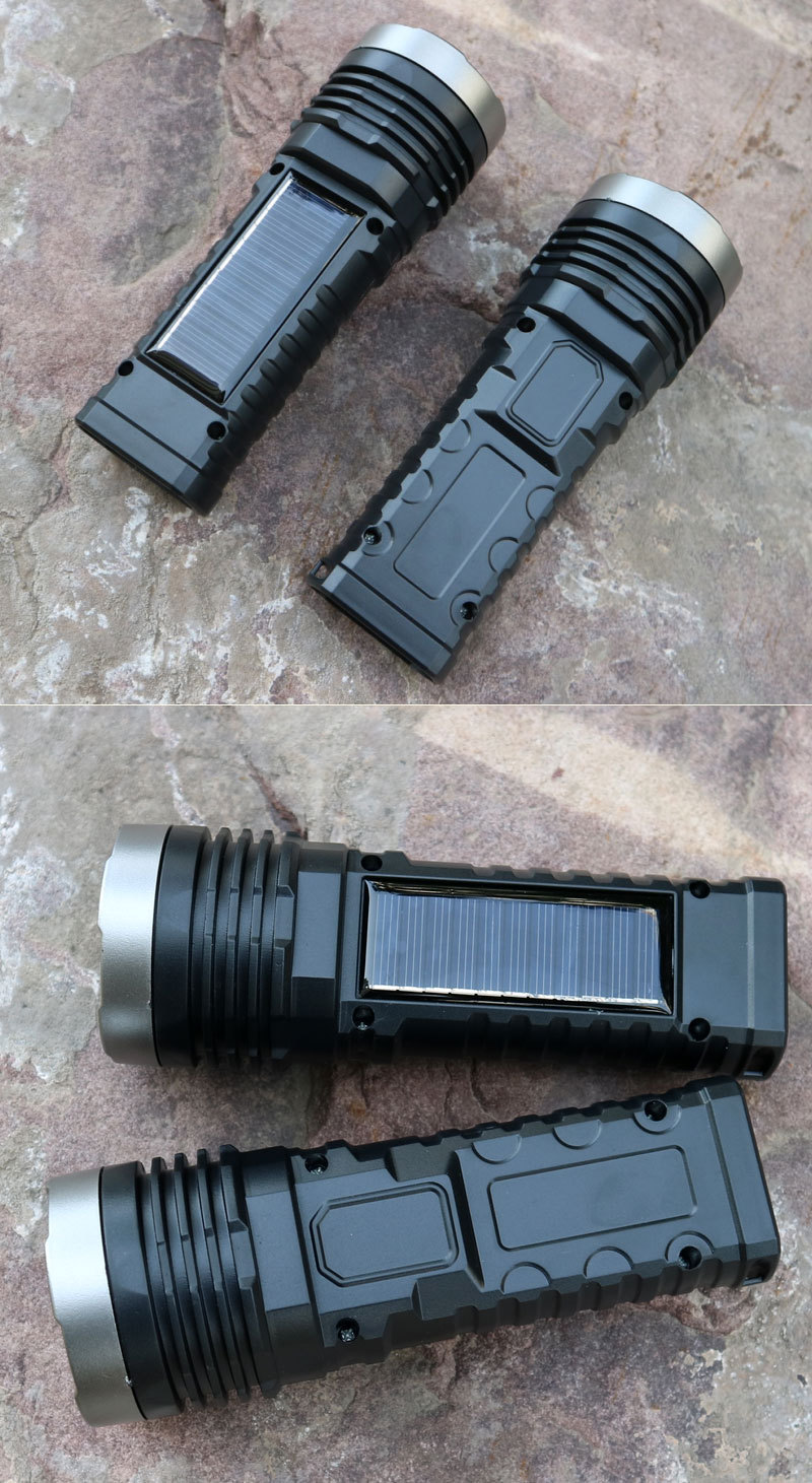 822LED太阳能充电强光手电筒 COB侧灯塑料 USB充电远射 家用照明详情28