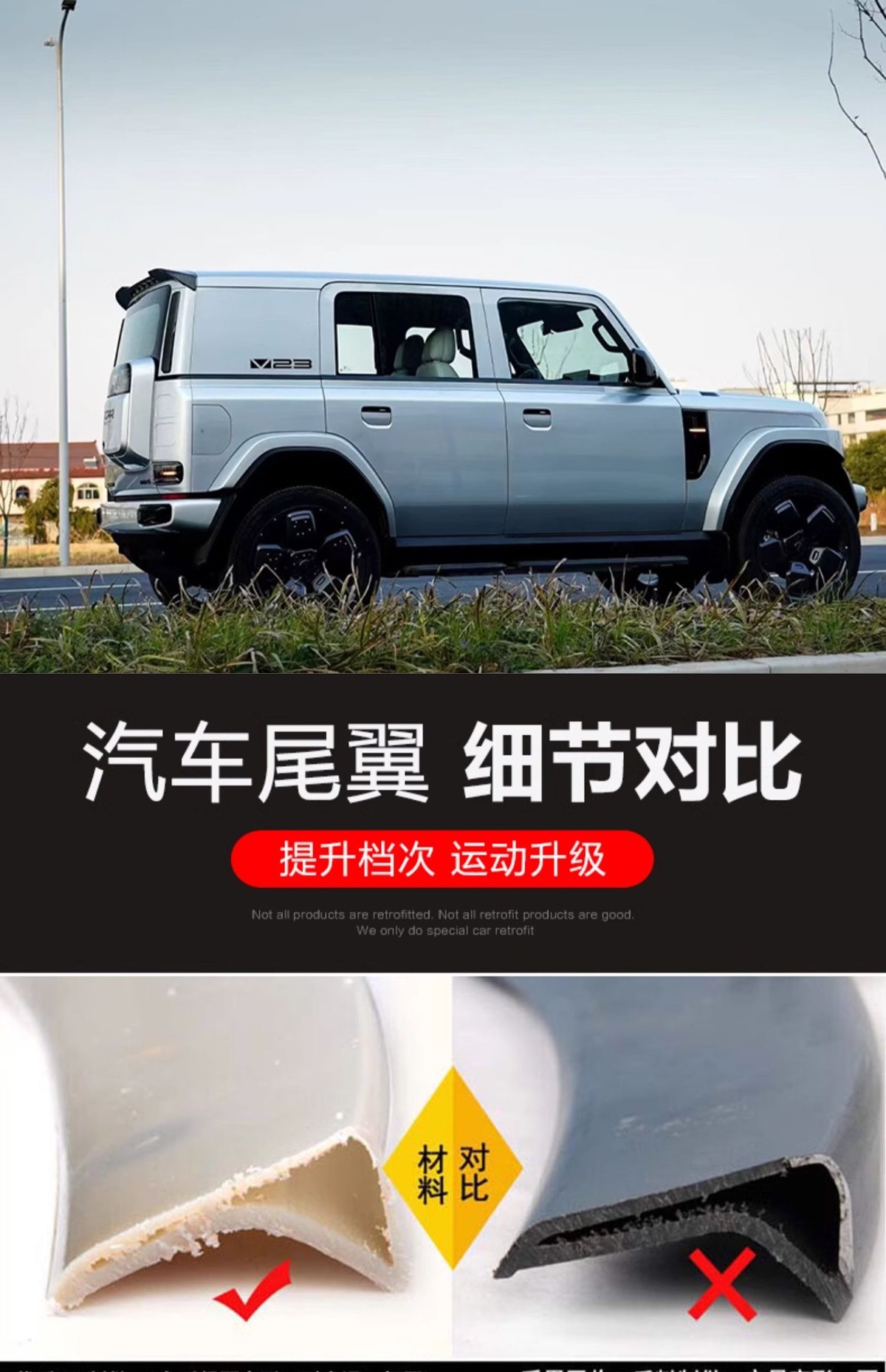 Chery Ecar V23 Rear Wing Top Wing Modification Special Rear Fixed Wind Wing External Accessories, Painted Without Damage
