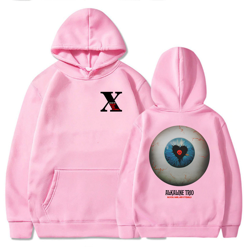Band Alkaline Trio Print Hoodie Blood Hair Eyeballs Tour