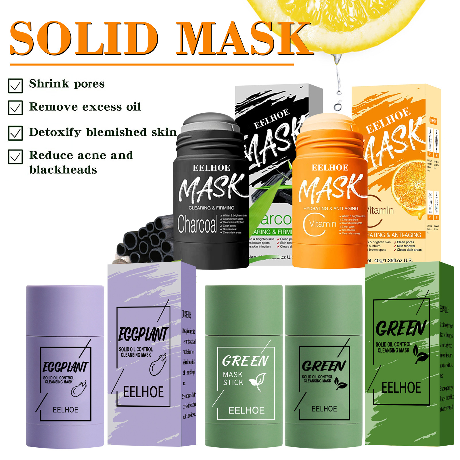 Green Tea Mask Clay Stick Face Mask Skin...