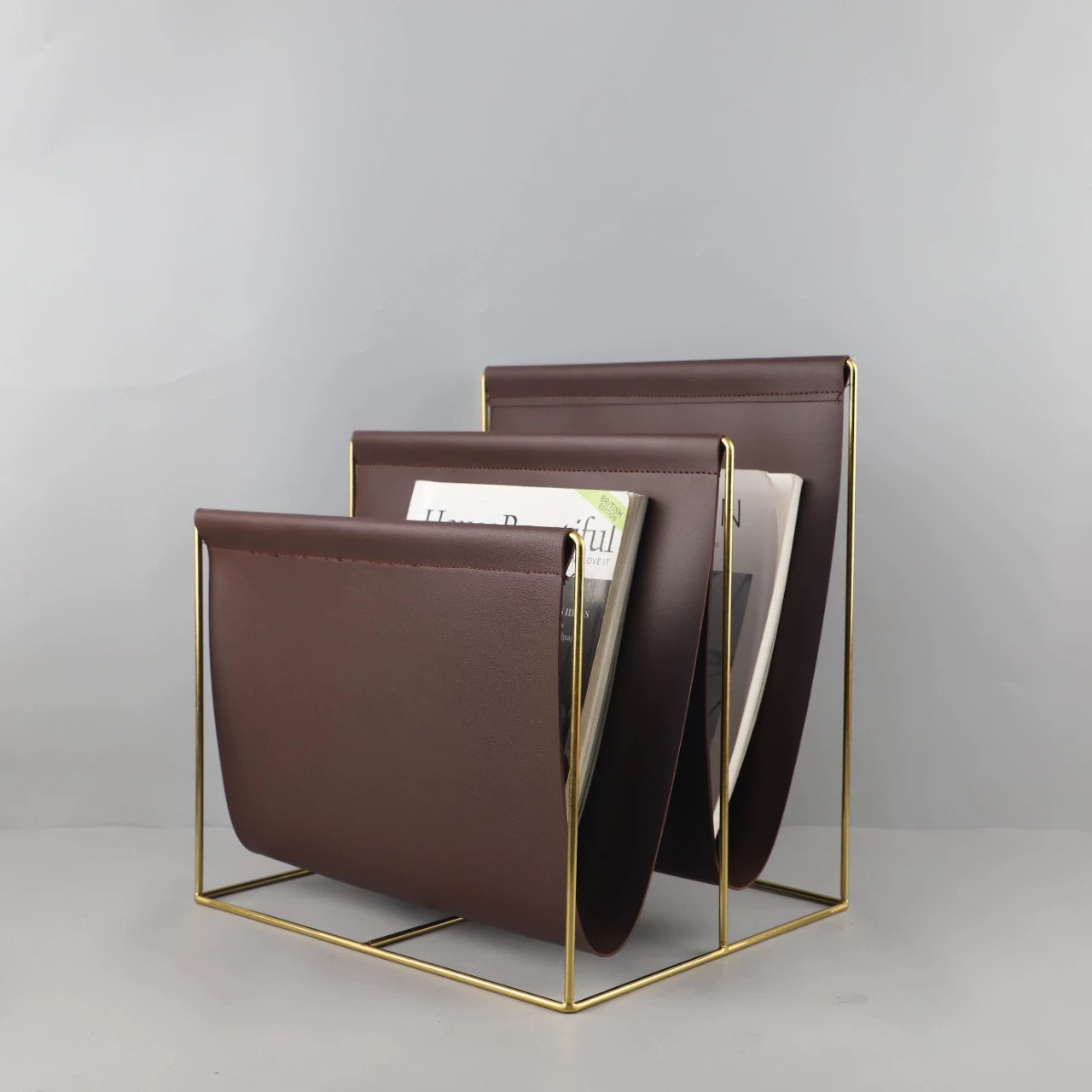 Современный минималистичный металлический кожаный полка для журнала декоративные украшения Гостиная кабинет Отель мягкий домашний декор