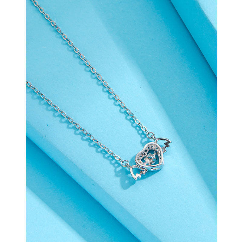 925 plata esterlina corazón Ángel Collar para mujeres todo partido ins2023 nuevo alto grado nicho diseño clavícula cadena