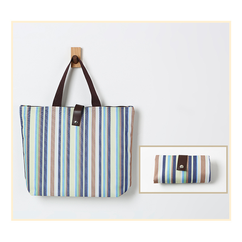 Bolsa de compras plegable de tela Oxford, bolsa de compras plegable ecológica promocional portátil, personalizable.