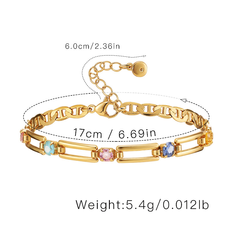 New Copper-plated 18k Real Gold Trend Bracelet Creative Hollow Zircon Temperament Small Jewelry Wholesale display picture 1