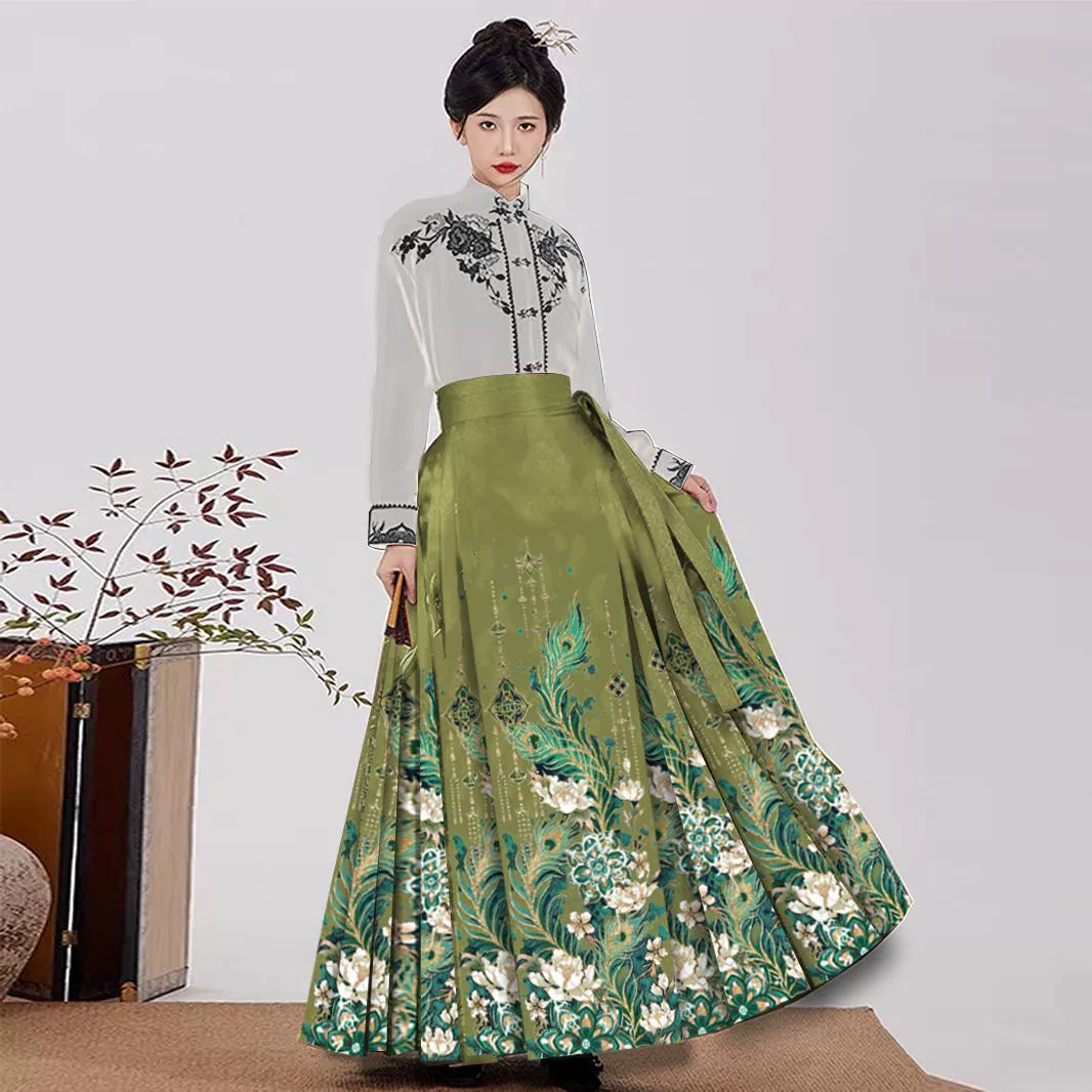 Hanfu лошадь юбка женская юбка юбка длинная плиссированная юбка для детей