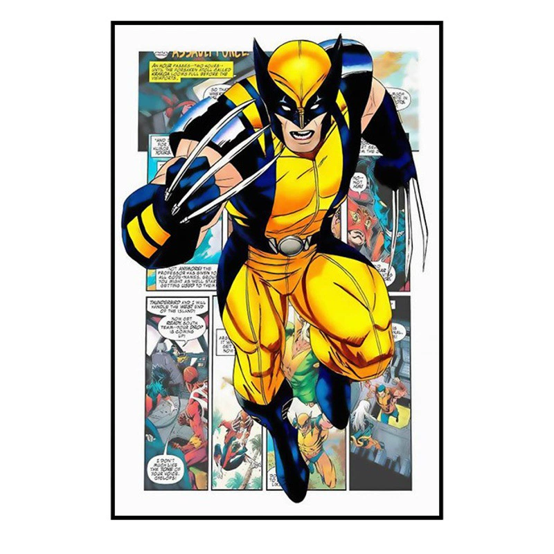 Мстители Комикс Плакат Человек-паук Капитан Америка Холст Живопись Печать Wall Art