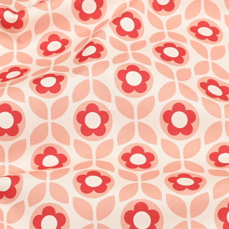 布料面料纯棉手工北欧风花朵印花薄帆布全棉DIY包包口金抱枕靠垫