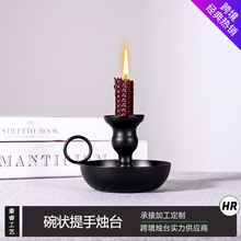 Candle holder 美式AMZ婚庆聚会家居摆件 跨境黑色金属铁艺烛台