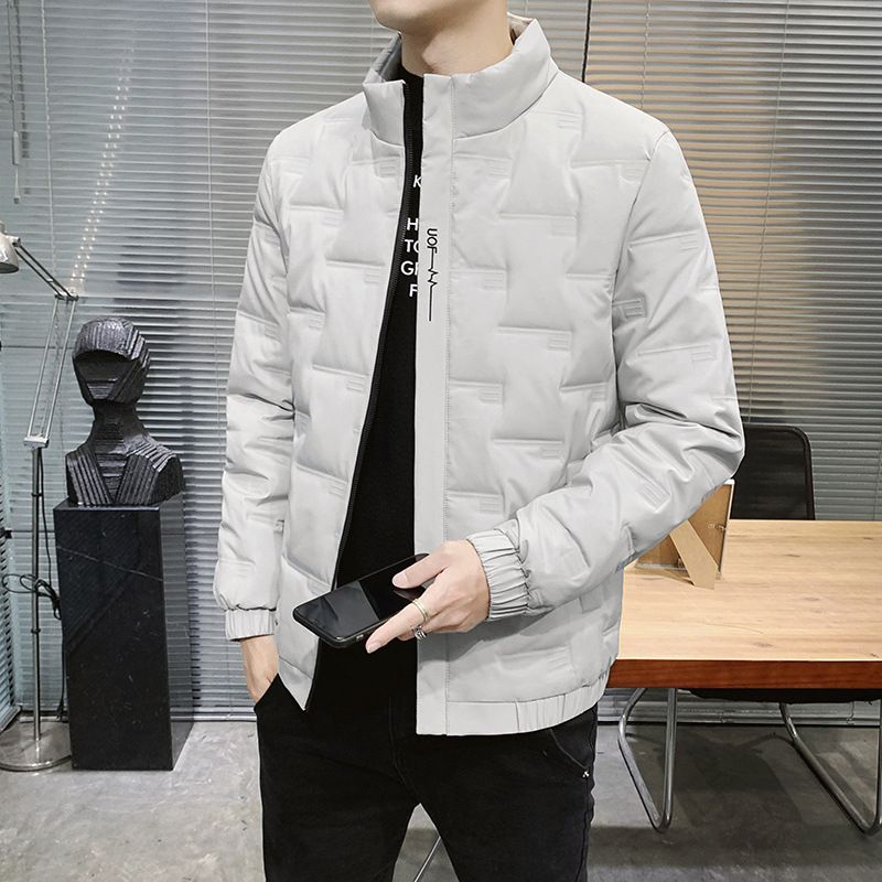 5XL - 8XL collar vertical otoño y invierno chaqueta de plumón hombre ligera y delgada invierno versátil chaqueta de hombre caliente joven