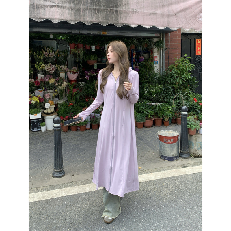Plus-Size Sun Protection Clothing for Women, Summer New Ultra-Long Ice Silk Uv Protection Cover-Up, Thin Full-Body Sun Protection Jacket Plus-Size Sun Protection Clothing for Women, Summer New Ultra-Long Ice Silk Uv Protection Cover-Up, Thin Full-Body Sun Protection Jacket