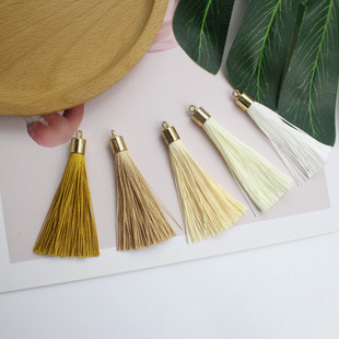 6cm Golden Weight Cap Polyester Small Tassel Mini Earring Pendant Bookmark Faner Accessories Spike