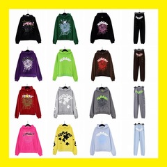 Sp1derヒップホップ歌手ヤングThug同型発泡アルファベット555555カップルフード付きピンク