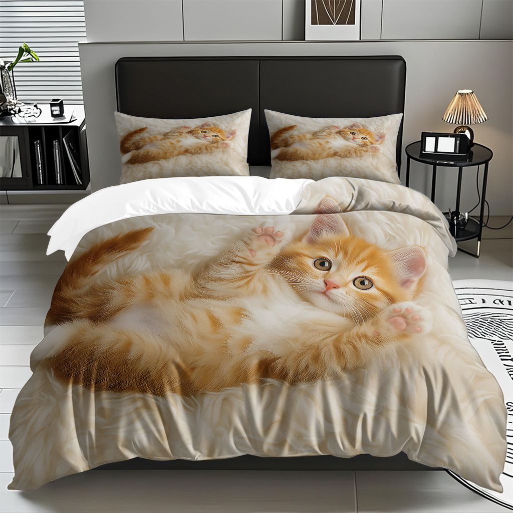Kit de edredón de impresión digital para gatitos de piel directa a la fábrica puede llevar TEMU / JIT