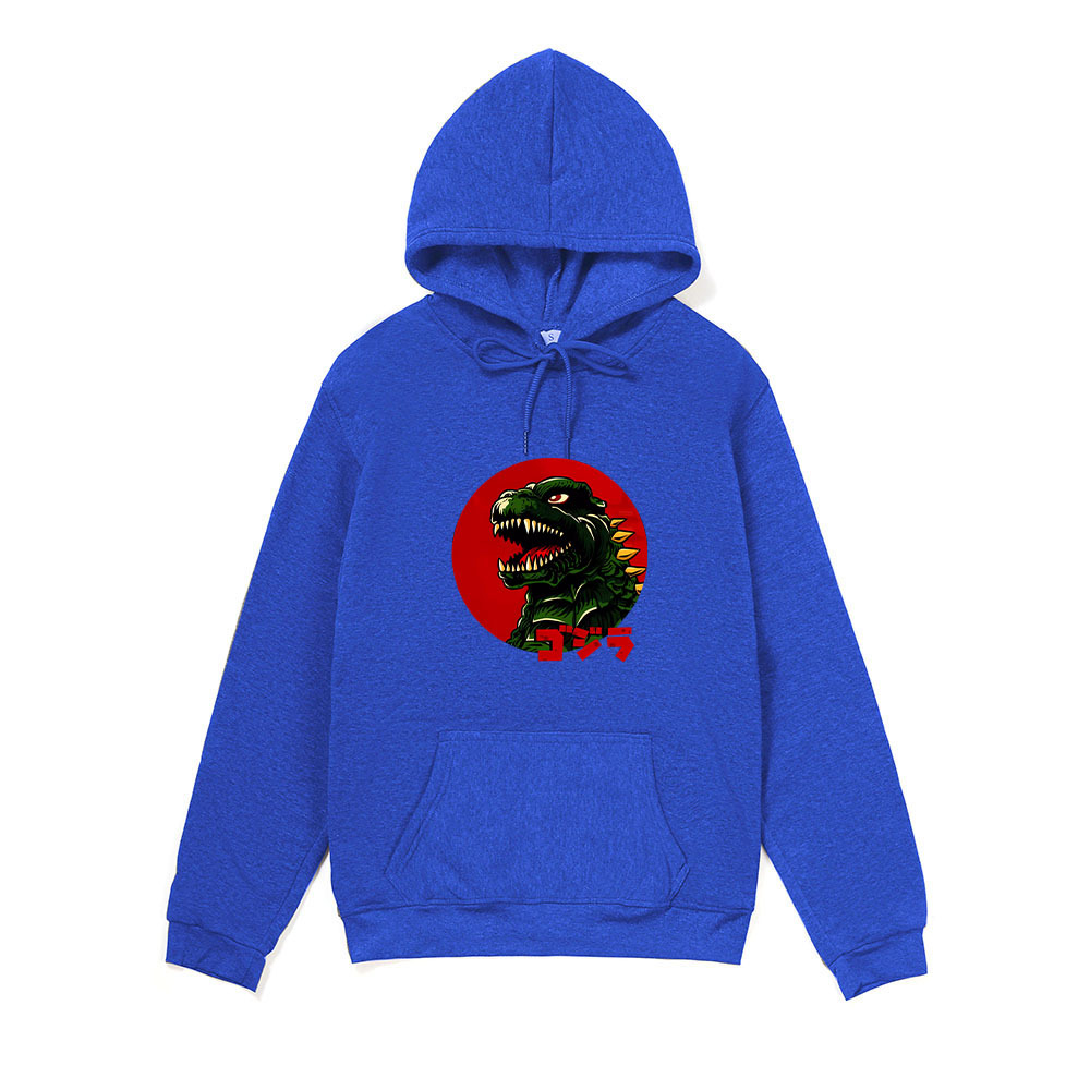 Men's Street Hip Hop Hooded Sweatshirt Japanese Style Monster Godzilla Print Funny New Hoodie Tops Male_voghion.com