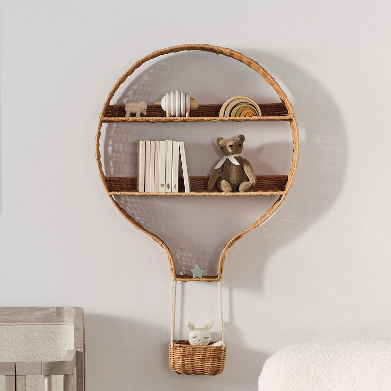 Plantas naturales de caña trenzada de globos térmicos estantes de pared de estantes de pared