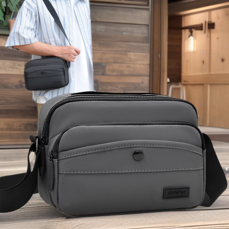 Horizontal Style Men's Cross-Body Bag, Casual Men's Shoulder Bag, Lightweight and Simple Wallet, Wear-Resistant Backpack for Young Men, Wholesale