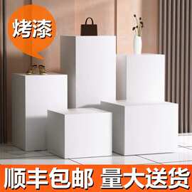 烤漆展台架地台展示台中岛模特底座白色方形立柱展会产品陈列展示