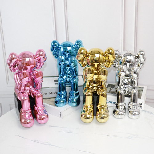 Violent Bear Sculpture Accent for Hotel Model Room Living Room TV Stand Side Floor Cartoon Figure Soft Decorative Item