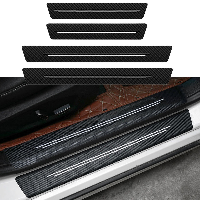 Cross-Border Popular Carbon Fiber Leather Car Welcome Pedal Threshold Strip Waterproof and Wear-Resistant Extended and Widened Trunk Strip Cross-Border Popular Carbon Fiber Leather Car Welcome Pedal Threshold Strip Waterproof and Wear-Resistant Extended and Widened Trunk Strip