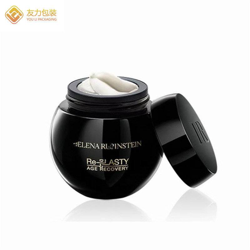 Big belly glass cream bottle 50g liner cream jar 100g sleep mask skin care products split empty bottle black bandage