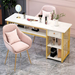 Ins Popular Nail Table Economical Nail Salon Table and Chair Set Japanese Accessible Luxury Double Manicure Table Wholesale