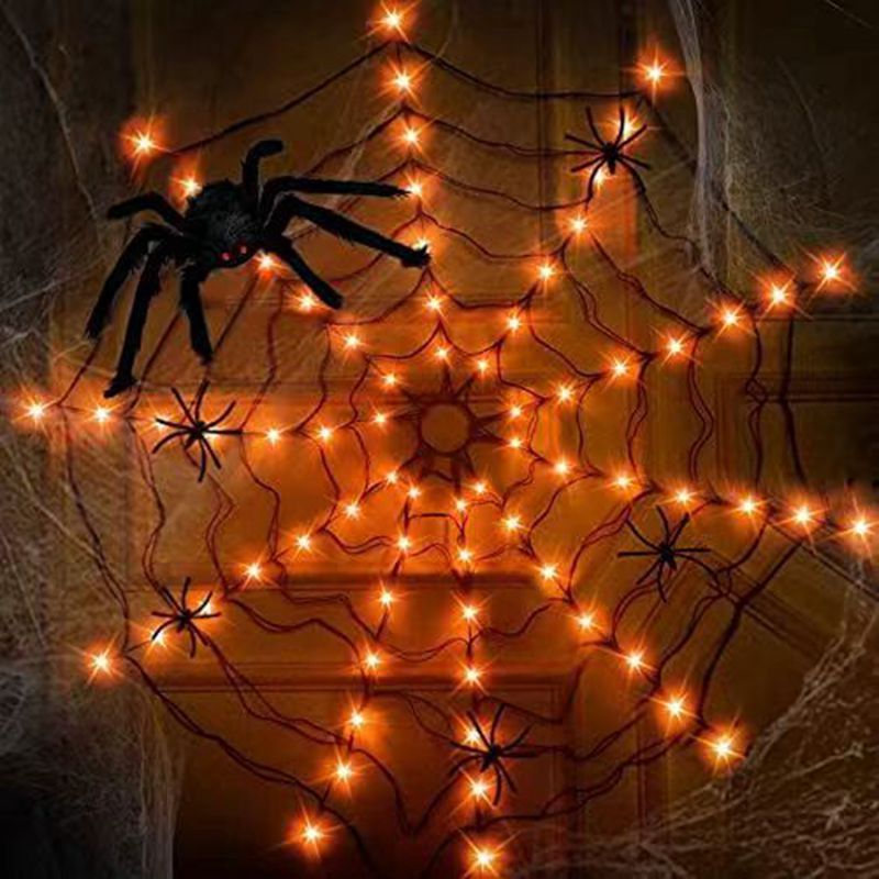 ハロウィーン紫色のクモledネットライトお化け屋敷台本殺道具ライト|undefined