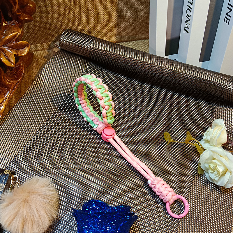 Cordón corto de muñeca hecha a mano de celebridades de Internet, color mezclado innovador, cordón para teléfono móvil anti-pérdida, llave para cámara, cordón para teléfono móvil, tarjeta