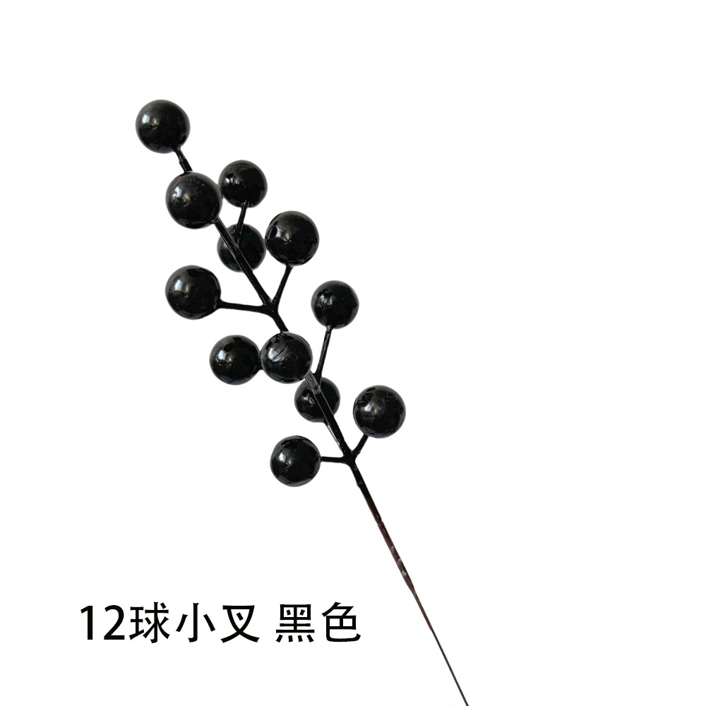 Baya de simulación de Navidad dorada, espolvorear agujas de cedro, decoración de flores de Año Nuevo, fruta roja, fortuna, accesorios de barril de frutas al por mayor