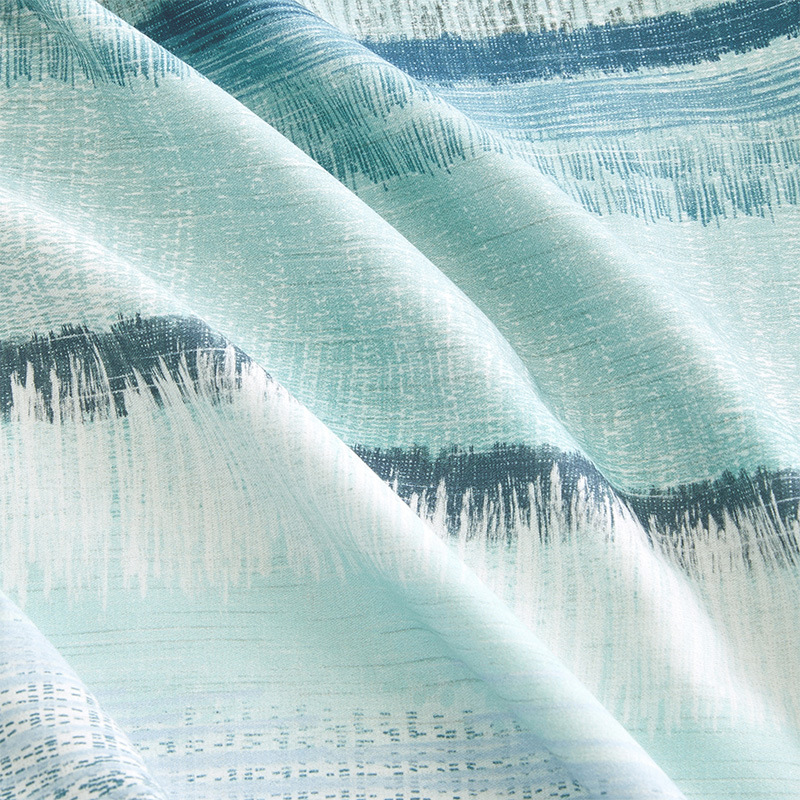 Luolai 100% Pure Cotton Four-piece Bedding Set Blue Coast Style_voghion.com