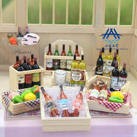 泓豪源头工厂52微缩玩具模型场景 娃娃屋配件 迷你水果酒箱 Y112