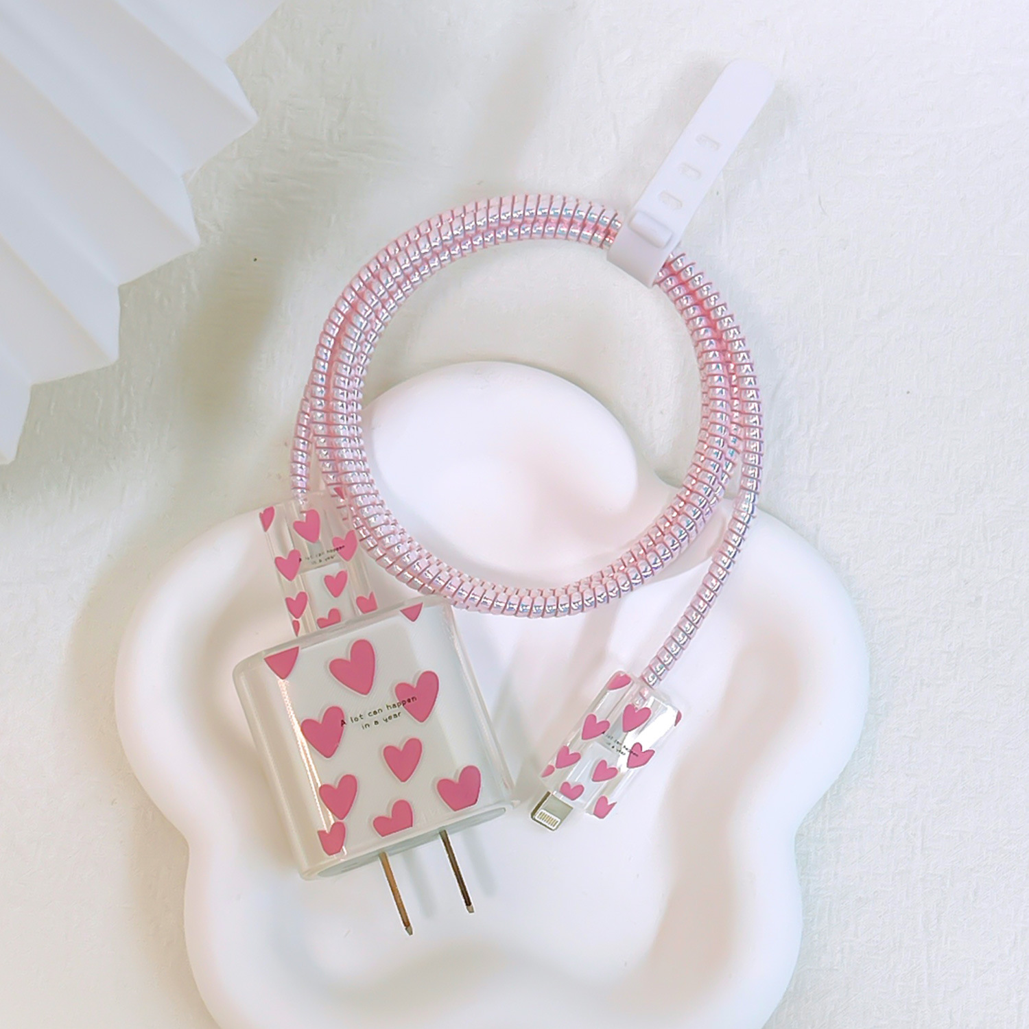 Aplicable a Apple 18W/20W cargador de carga rápida cargador de concha protectora cubierta protectora transparente cáscara suave alambre morder dispositivo pintado