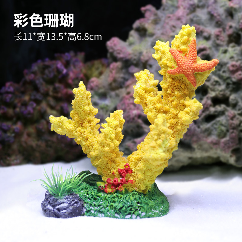 Pecera Simulación Paquete de paisajismo de arrecife de coral falso Acuario Concha Aqua Paisaje acuático Decoración de plantas acuáticas Combinación de casa de evitación