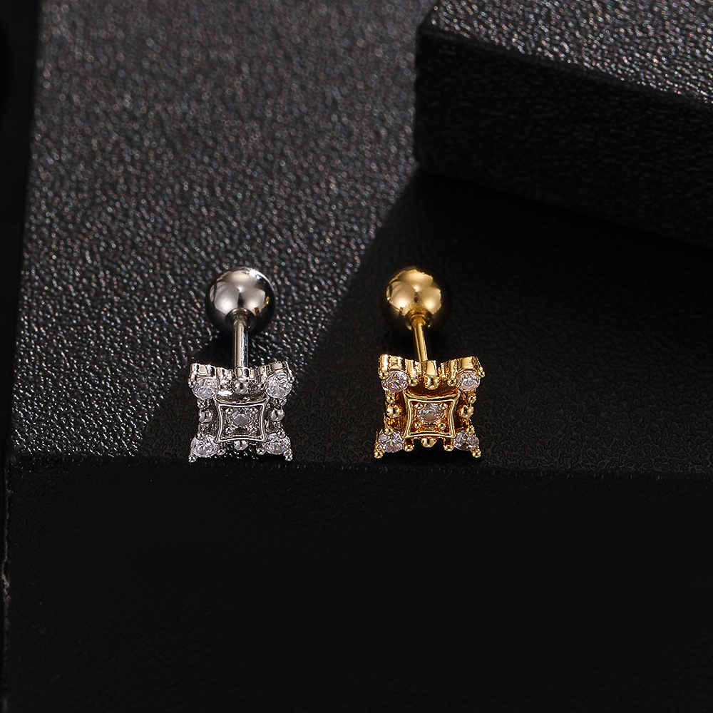 Titanium Steel Screw Rod Ear Bone Nail Love Pentagon Heart Cartilage Earring High-End Niche Ear Jewelry detail image 8