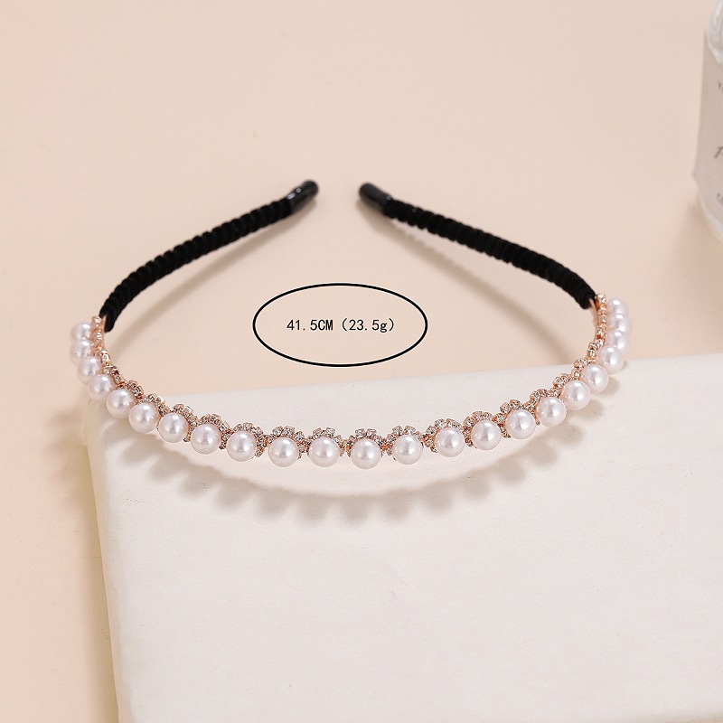 Amazon Venta caliente diadema europeo y americano rhinestone perla diadema simple sol flor diadema accesorios para el cabello flebangs clip al por mayor