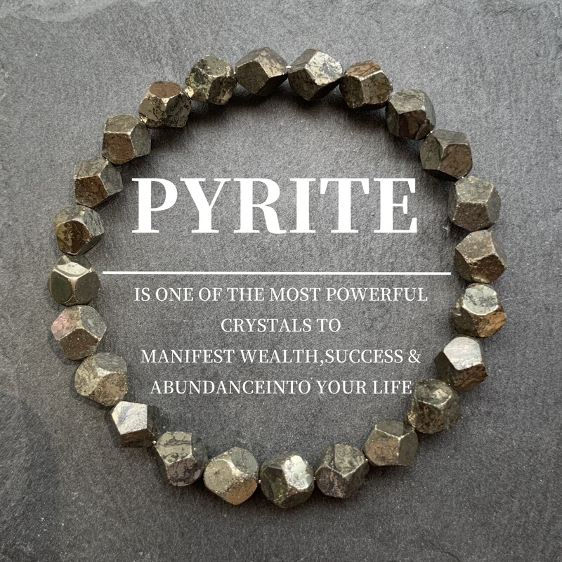 Cross-Border Popular Temu Xiyin Tk Beaded Bracelet Made of Faceted Pyrite Raw Stone Handmade Elastic Bracelet