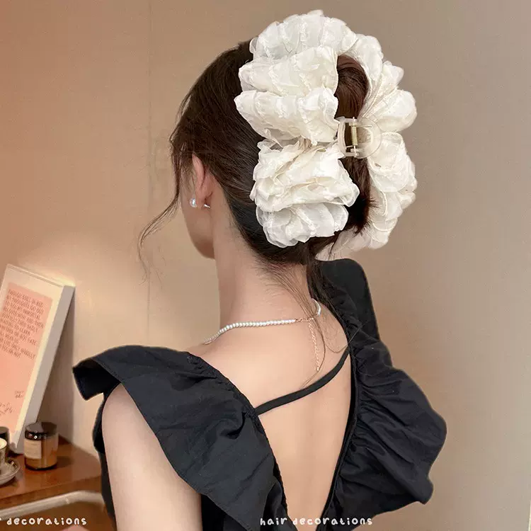 大号多层蝴蝶结抓夹头饰超仙显发量鲨鱼夹2024新款发夹女后脑勺