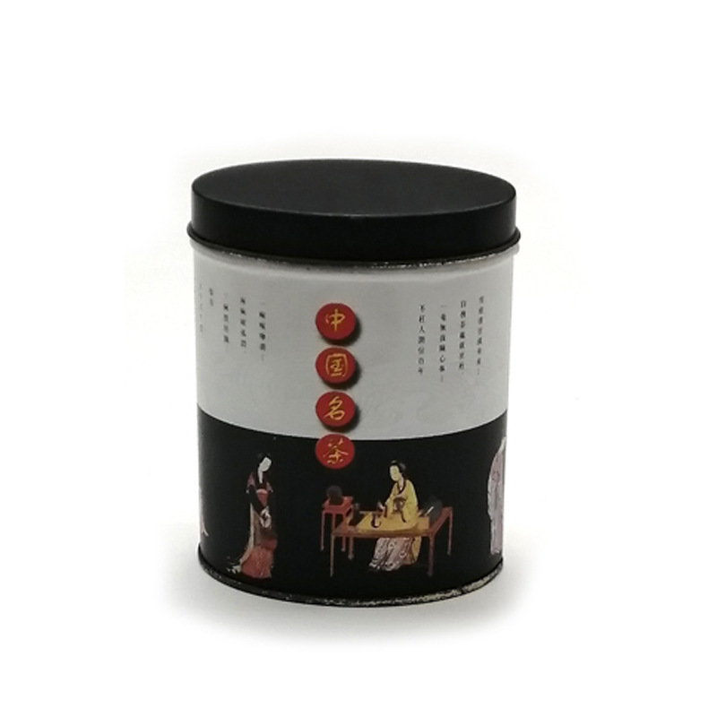 马口铁密封茶叶罐古典人物红茶绿茶白茶散茶椭圆形铁罐茶叶包装罐