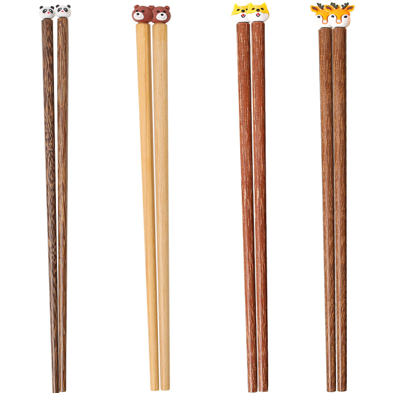 Ala de pollo palillos de madera al por mayor madera maciza hogar creativo dibujos animados cabeza de animal palillos una persona palillos grupo comunitario compra suministro